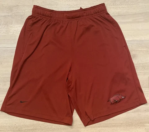 Arkansas Razorbacks Nike Dri Fit Athletic Shorts Men's Sz S Small Red Cover
