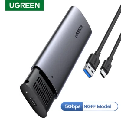 Ugreen M.2 SATA 5Gbps SSD Enclosure Type C USB 3.1 Gen2 Thunderbolt 3 M+B B-Key - Image 1 of 4