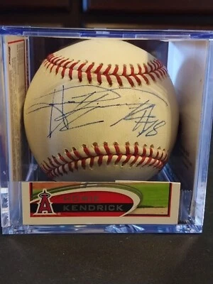 HOWIE KENDRICK Los Angeles Angels Signed OML Baseball (JSA COA) W / Display  - Image 1 of 4