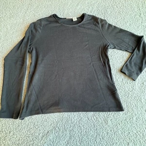 Cherokee Long Sleeve T-Shirt Black Women's XL Top Round Neck Blouse Womens Solid - Picture 1 of 3