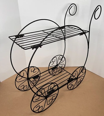 Fio 2 Camadas MCM Carrinho de Flores Suporte para Plantas 10" X 24" X 26" Granny Core Vintage - Imagem 1 de 4