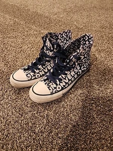 Converse Chuck Taylor All-Star High-Top Schuhe/ Sneaker Navy & Weiß Logo Print - Bild 1 von 6