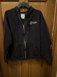 Vintage Walt Disney World Mickey Mouse Navy Hooded Zip Jacket Size Medium - Picture 1 of 9