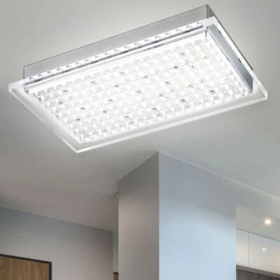 Plafoniera Lampada Da Soffitto LED Soggiorno Acciaio Argento 32 Watt 2916 Lumen - Immagine 1 di 4