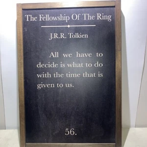 J.R.R. Tolkien Quote On Wooden Background Gandalf -LOR - Picture 1 of 6
