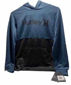 Hurley Boys Dri-FIT Color Blocked Pullover Hoodie Rift Blue Heather Size M NWT - Picture 1 of 8