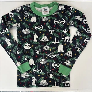 Hanna Andersson Star Wars Christmas Pajama Ornaments Long John Top Size 8 Blue - Picture 1 of 9