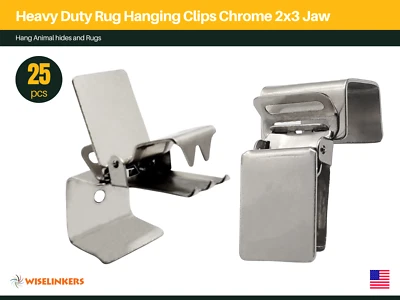 RUG CLIPS HEAVY DUTY (25 Pcs) HANGING CLIP/RUG HOLDERS/RUG HANGERS WISELINKERS - Image 1 of 4