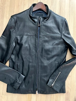 Chaqueta de Cuero 7 DIAMONDS Chevelle Forrada Negra Súper Suave S $599 ¡NUEVA! Foto 1 de 4