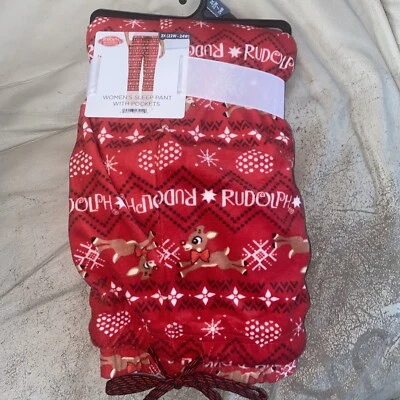 Pantalón de dormir para mujer Rudolph The Red Nosed Reindeer con bolsillos talla 3X - Nuevo Foto 1 de 3