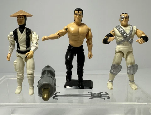 Vintage GI Joe Mortal Kombat Liu Kang 3.75" Action Figure Hasbro Kano Raiden Lot Cover