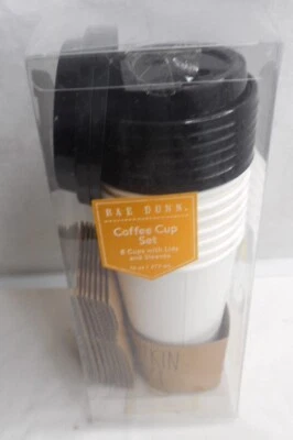 Rae Dunn PUMPKIN Disposable Coffee Cup Set With Lids & Sleeves 8- 16 Oz cups-NEW - Image 1 of 4