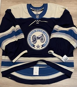 NEW Adidas MiC Columbus Blue Jackets Team Issue Authentic GOALIE Alt Jersey 58G - Picture 1 of 8