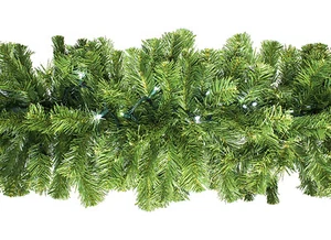 9' Sequoia Garland with Pure White LED Lights - Picture 1 of 1