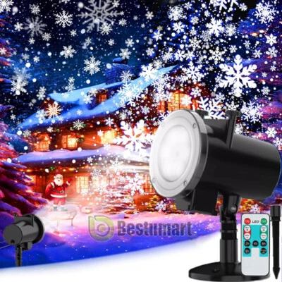 Proyector de copo de nieve de Navidad 2023 luz láser LED móvil Halloween fiesta de Navidad Foto 1 de 4