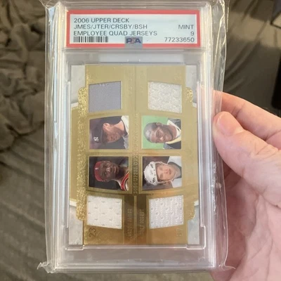 2006 UPPER DECK EMPLOYEE LEBRON JAMES DEREK JETER SIDNEY CROSBY  BUSH PSA 9 - Image 1 of 2