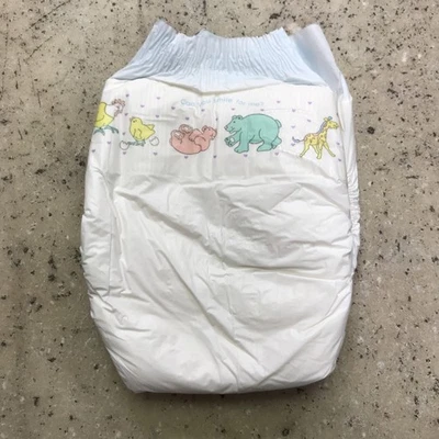 1 (uno) pañal Huggies 1991 vintage animales coloridos pueden sonreírme talla pequeña Foto 1 de 4