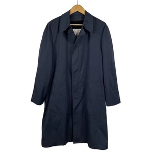 VTG London Fog Maincoats Sherpa Lined Navy Trench Coat Sz 38R - Picture 1 of 9