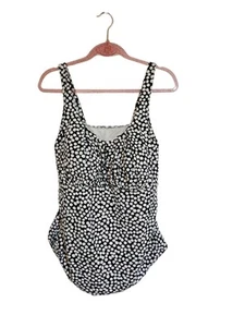 Lands End Black And White Polka Dot Womens Tankini Swim Top 20W - Picture 1 of 4
