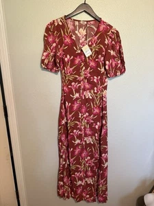 Faherty Sorrento Majorca Floral Button Down Maxi Dress NWT Womens Size Small - Picture 1 of 9