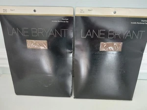 NOS 2 Lane Bryant Daysheer Pantyhose Sz F 300-400 Lbs Tan & Beige Reinforced Toe - Picture 1 of 6