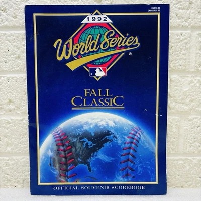 VTG‼ 1992 WORLD SERIES Official Souvenir Scorebook Blue Jays Braves • G‼ - Image 1 of 4