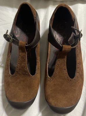 Sapatos MERRELL Plaza Strap Dark Spice Mary Jane T-Strap marrom EUA 7.5 leitura e aparência - Imagem 1 de 4