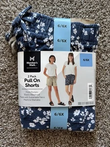 6/6x Member's Mark Girl's 2-Pack Elastic Waistband Pull-On Shorts New In Package - Picture 1 of 3