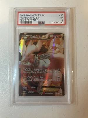PSA 7 NM Reshiram EX Full Art Pokemon 2012 Next Destinies #95 - Image 1 of 2
