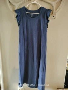 Universal Thread Baumwolle Maxikleid 2X Flatter Rüschenärmel Blau Neu mit Etikett - Bild 1 von 5