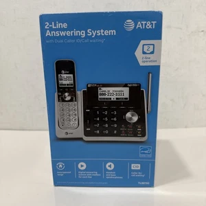 Sistema telefonico cordless AT&T ATT-TL88102 portatile wireless 2 linee grande display nuovo - Foto 1 di 6