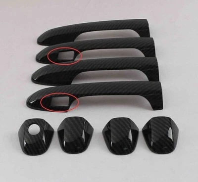 Cubierta de manija de puerta inteligente lateral de fibra de carbono para Toyota Highlander 2014-2019 Foto 1 de 4