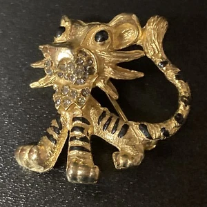 vintage Paline Rader tiger brooch pin safari wild life - Picture 1 of 9