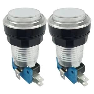 2 weiße 5V LED T10 28mm rund beleuchtet Arcade Drucktaster & Mikroschalter - Bild 1 von 3
