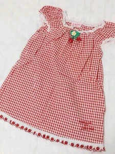 mezzo piano cute red checkered strawberry dress cotton 95cm Japanese kawaii - Picture 1 of 12