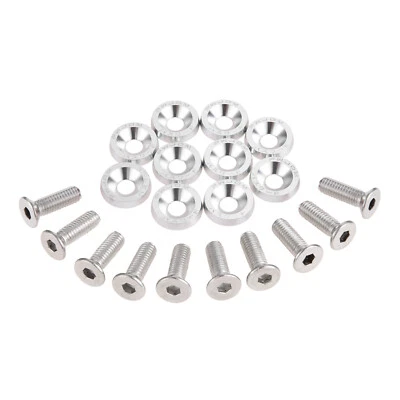 1Set 20X Silver 6Mx20 Steel Bolts With Anodized Washers Fit Fenders/Bumpers - Image 1 of 4