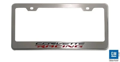 Рама номерного знака Chevy "Corvette Racing" инкрустация нержавеющая сталь - Изображение 1 из 4