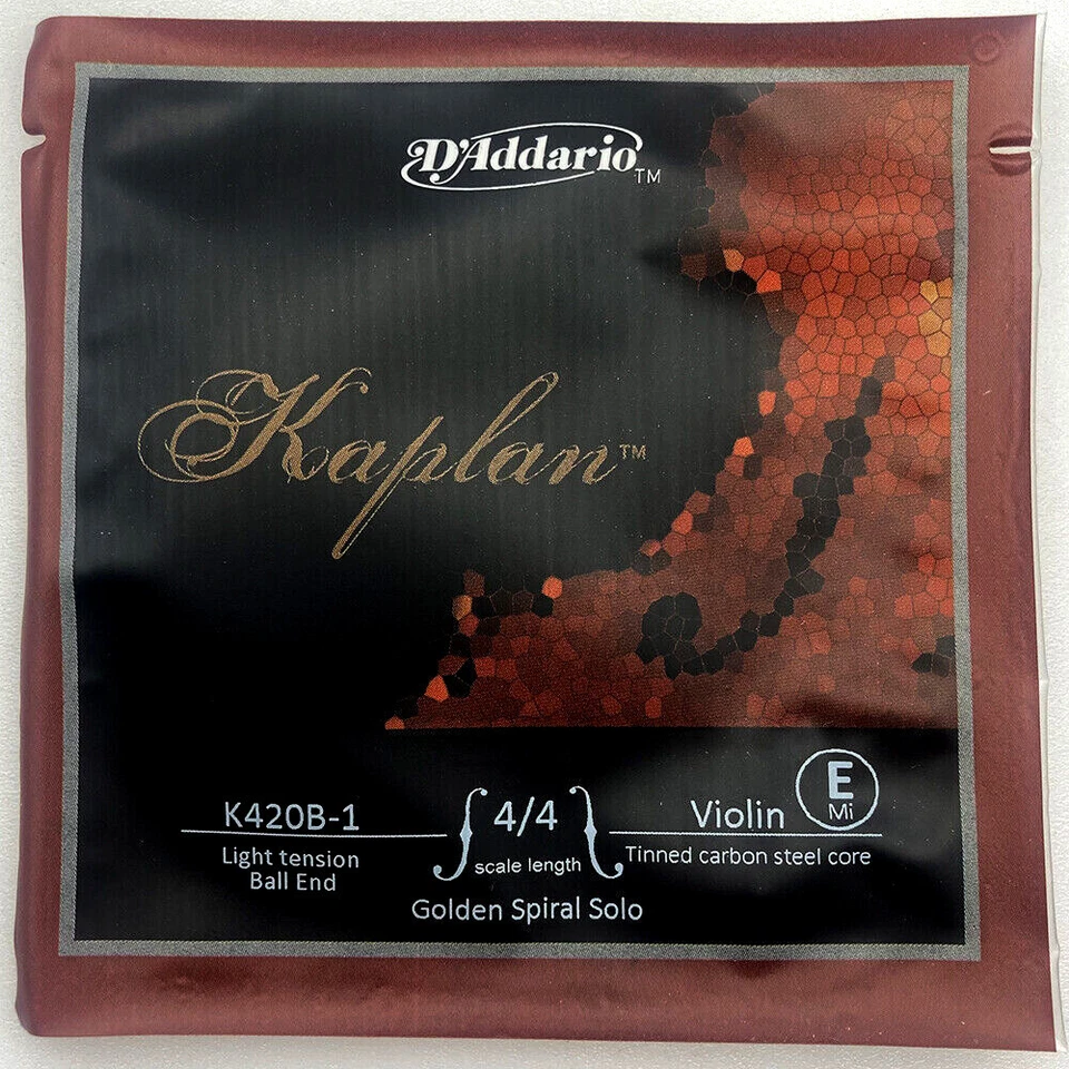 D'Addario Kaplan Violin 4/4 Golden Spiral Solo E String  Light or Heavy Tension - Image 1 of 1
