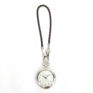 Thompson Zigarren Taschenuhr geflochtenes Leder braun silber florales Design 002928169 - Bild 1 von 5