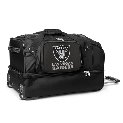 NFL Oakland Raiders 27 In. Black Black Rolling Bottom Duffel Bag Cover