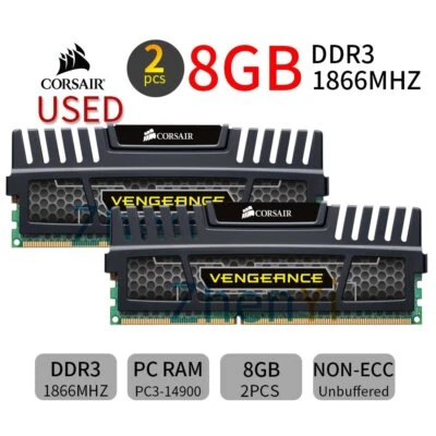 Corsair Vengeance 16GB 2x 8GB DDR3 1866MHz CL10 PC3-14900U DIMM Desktop Memory - Image 1 of 4