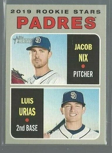 2019 Topps Heritage #262 Jacob Nix RC/Luis Urias RC (ref 91390) - Image 1 of 1