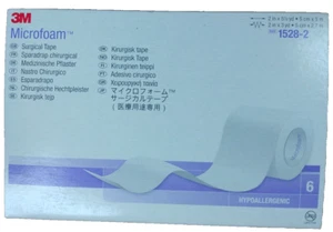 3M Mikroschaum hypoallergen chirurgisches medizinisches Klebeband 2" x 5,5 Yards - 6 Rollen/Box - Bild 1 von 4
