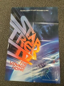 1986 Vintage Star Trek IV 40x27 MOVIE POSTER The Voyage Home Promo USED - Picture 1 of 8