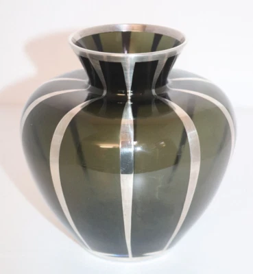 Art Deco Silver Overlay Glas Vase mit Silberauflage  /"736 - Bild 1 von 3