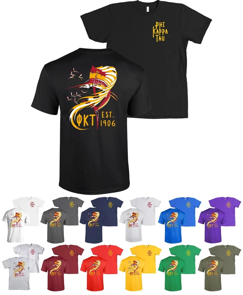 Phi Kappa Tau Fraternity Bella + Canvas Nautical Fish Shirt Sailfish - NEW - Image 1 of 1