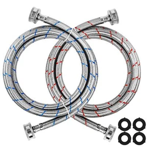 6Ft Washing Machine Hoses Stainless Steel Burst Proof Washer Supply Lines- 2P... - Picture 1 of 7