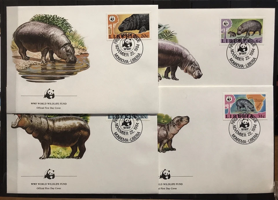 Liberia - WWF / Hippo on FDC F108 - Image 1 of 1