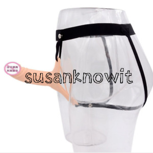 Women PU Leather Men Pants Strap on Removable Silicone Hollow Plugs pants