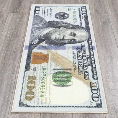 Alfombra Money Runner billete de 100 dólares 22′′ x 53′′ antideslizante decoración del piso del hogar alfombra Foto 1 de 4